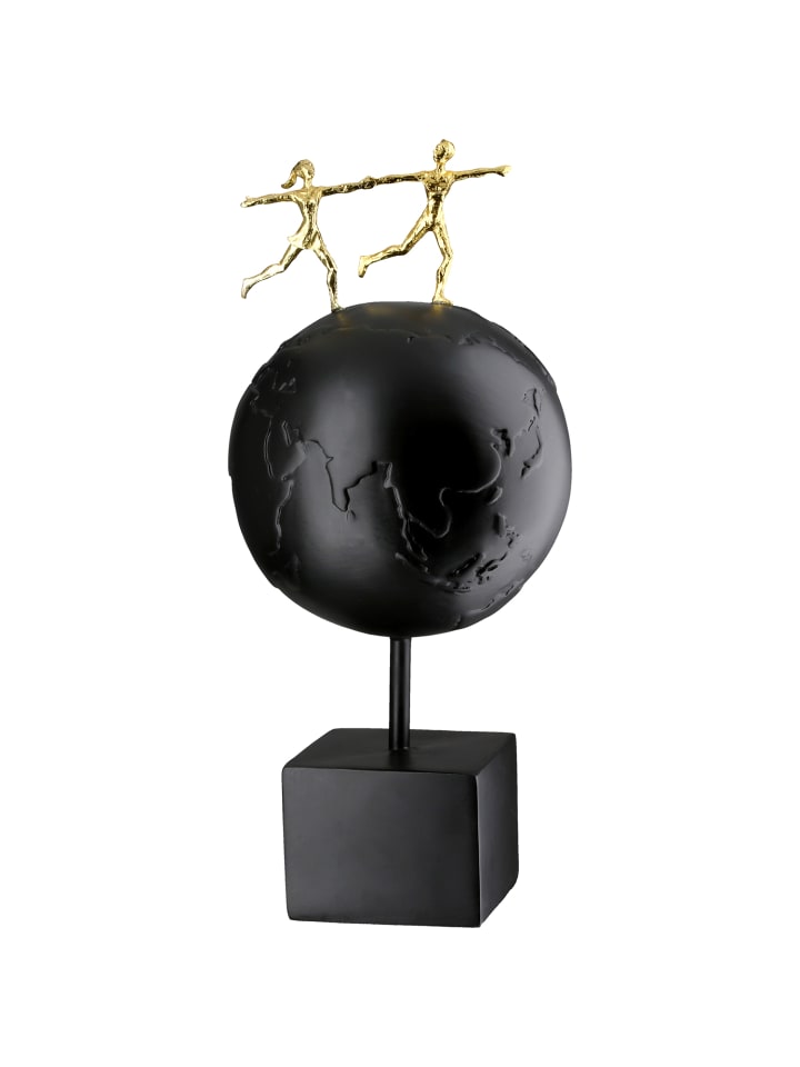Skulptur Around the World schwarz - (H) 33,5 cm