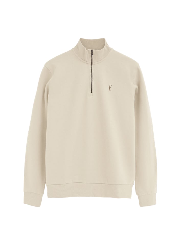 Sweatshirt MAN RIGBY GO FL SWEAT ZIPPER NECK IO LONG SLEEVE RELAXED FIT in Beige