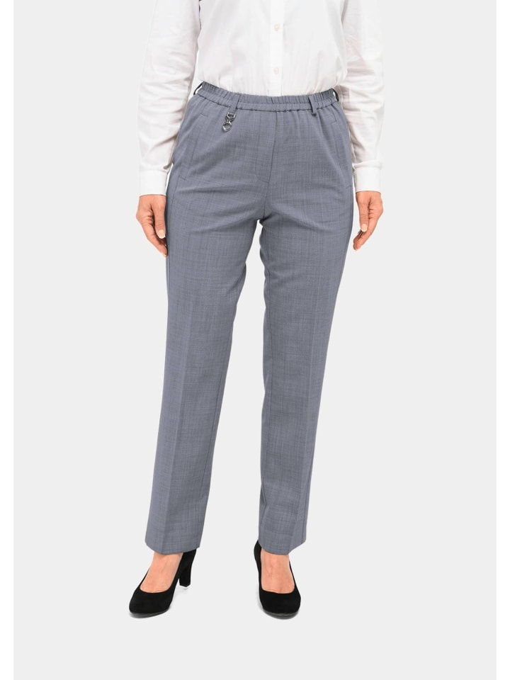 Elegante Stretchhose mit Komfortbund in silbergrau / melange