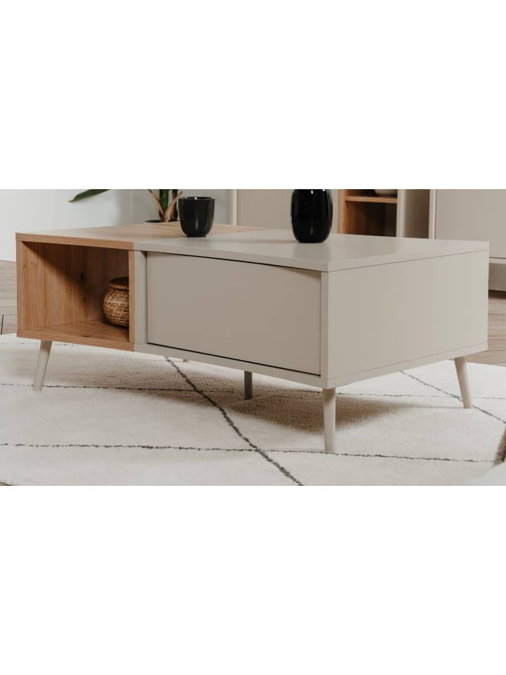 Couchtisch Kaschmir, Eiche Artisan 94 x 60 cm, Wohnzimmertisch mit Stauraum