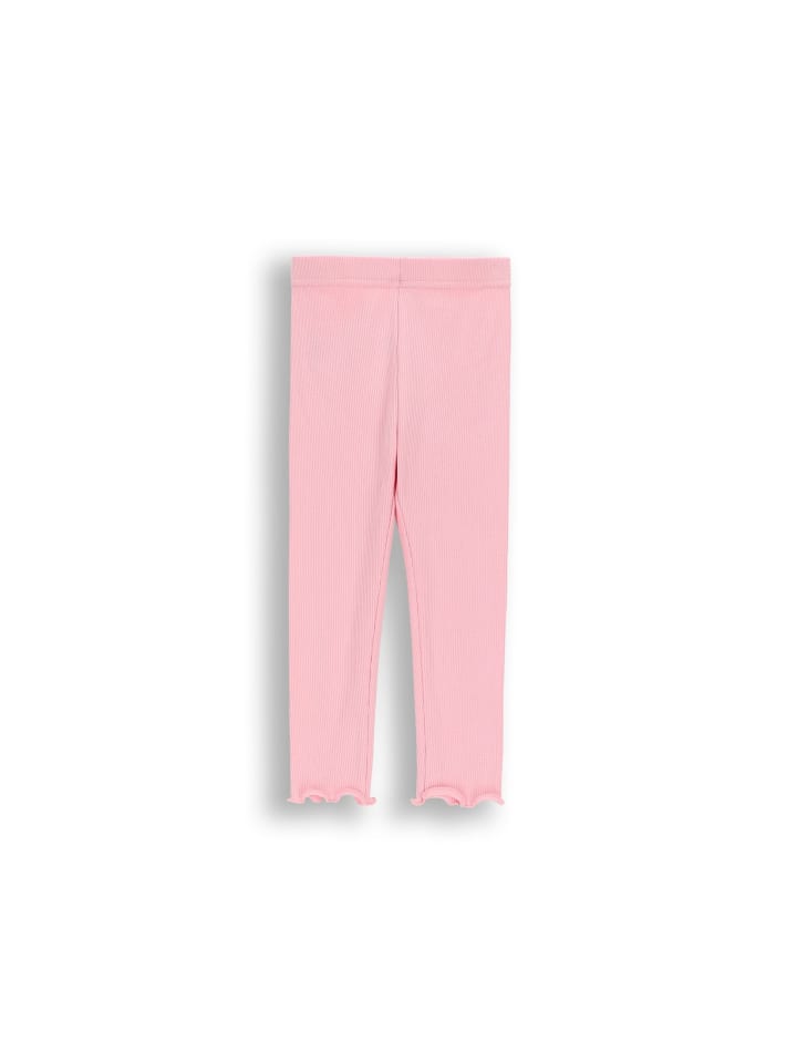 Gerippte Leggings mit langem Bein in gedämpftes Rosa
