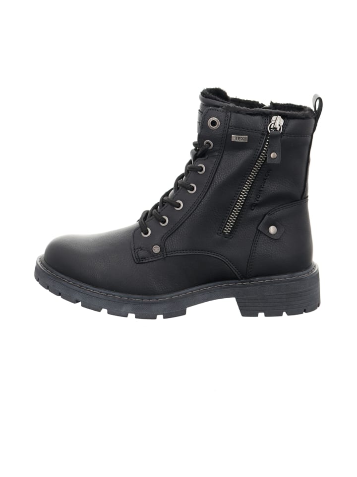 Schnürstiefeletten in Schwarz