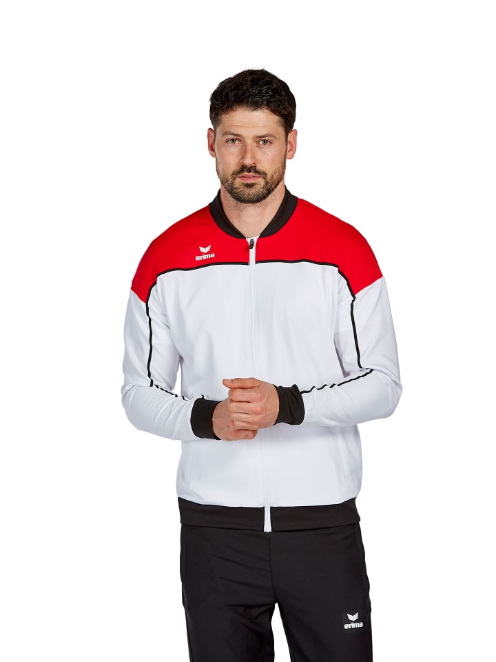 Herren Change By Erima Präsentationsjacke in weiß/rot/schwarz