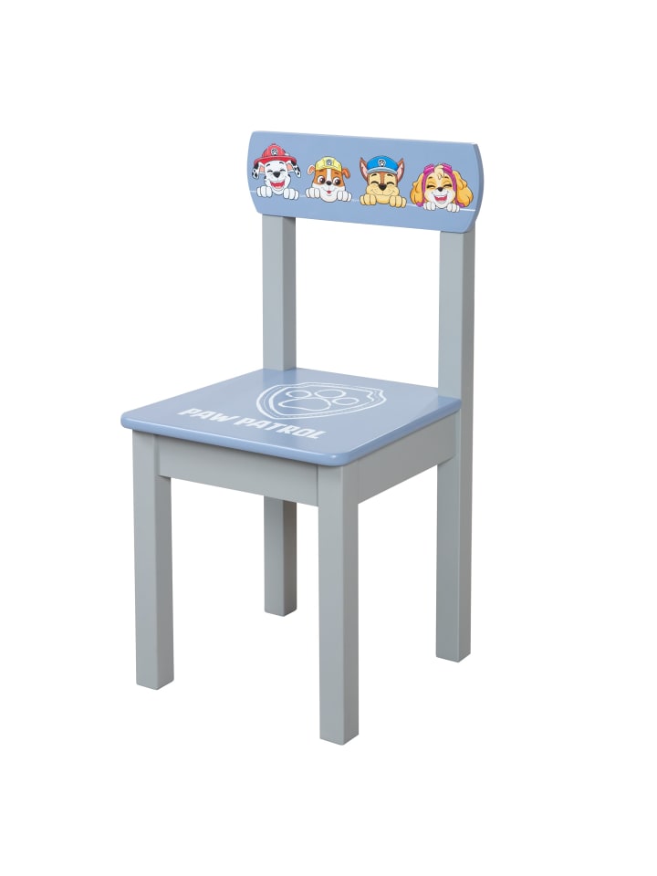 Paw Patrol Kinderstuhl, Holz Grau/Blau, ab 18 Mon., mit Helden-Motiv