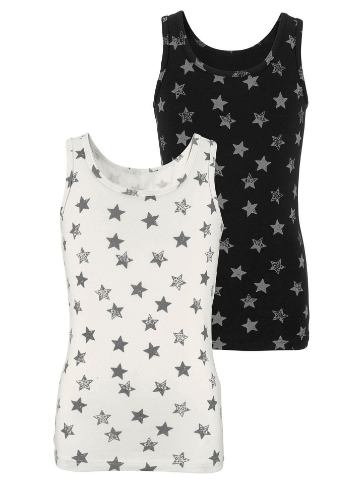 Unterhemd in schwarz / creme