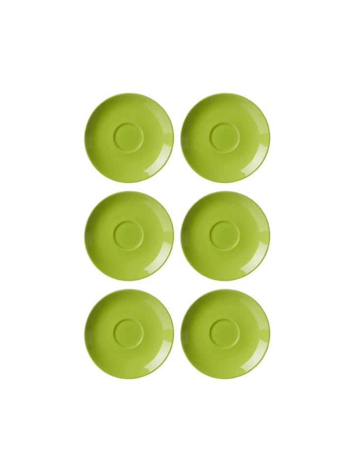 6er Set Espressountertassen Doppio in Grün ø 12 cm