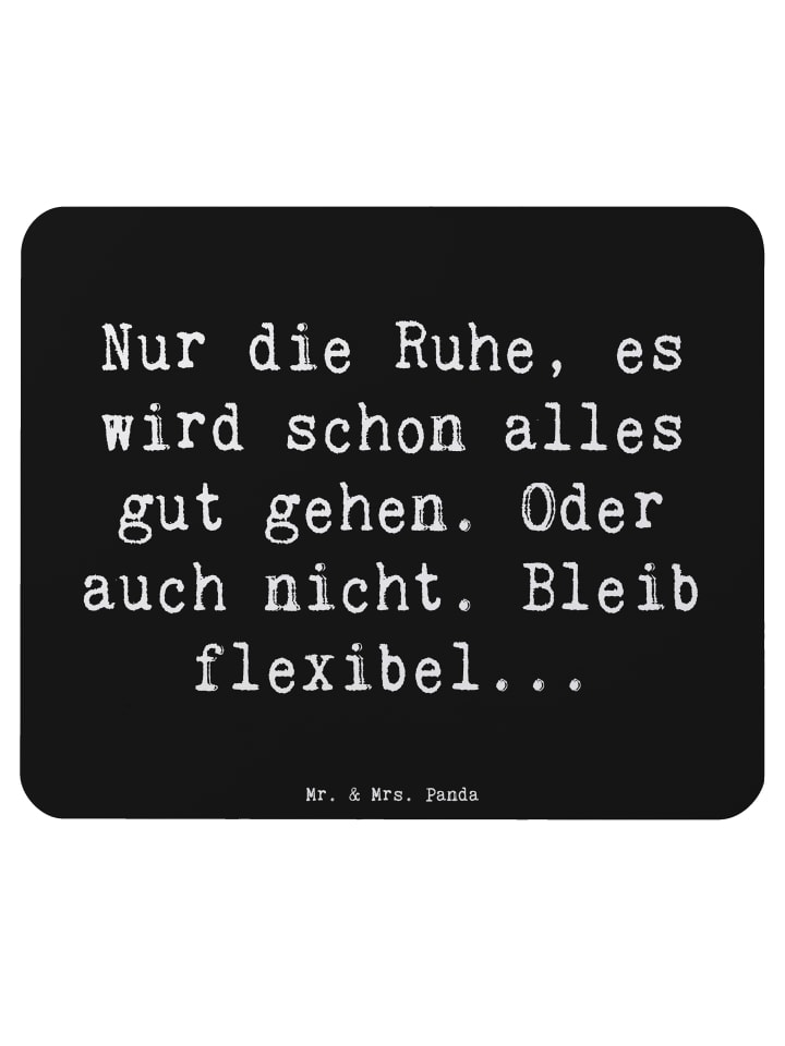 Mauspad Spruch Gelassenheit in Krisen mit Spruch in Schwarz