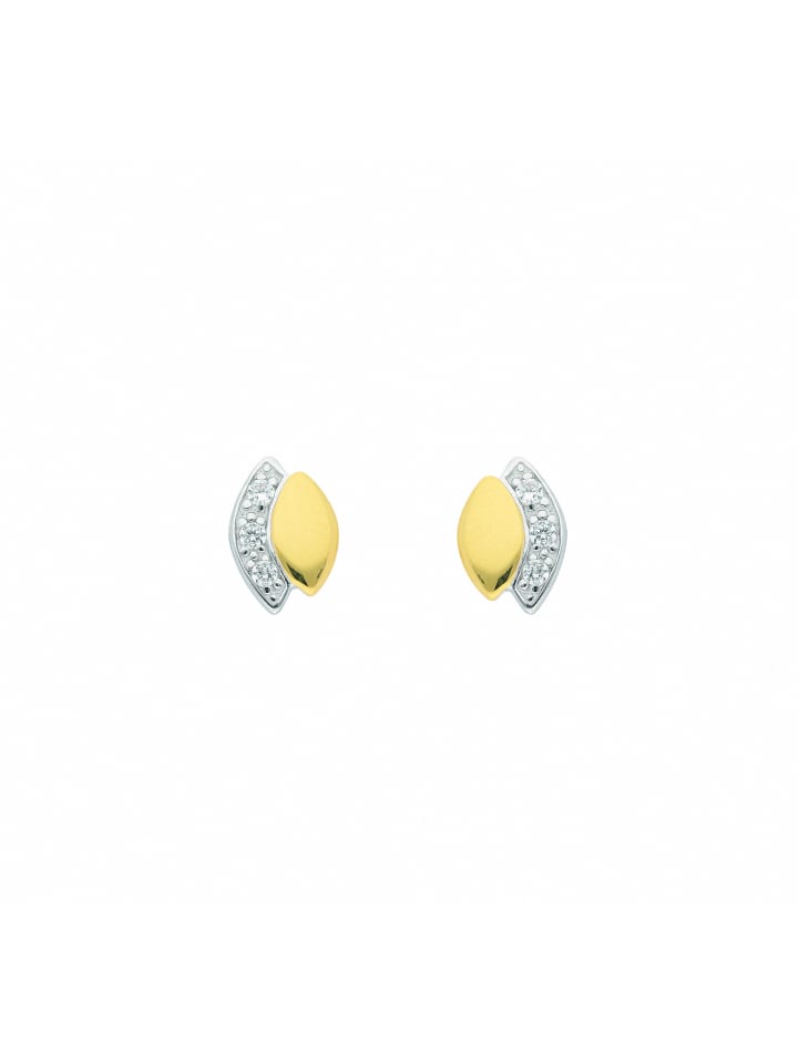 Damen 333 Gold Ohrringe / Ohrstecker mit Zirkonia in gold