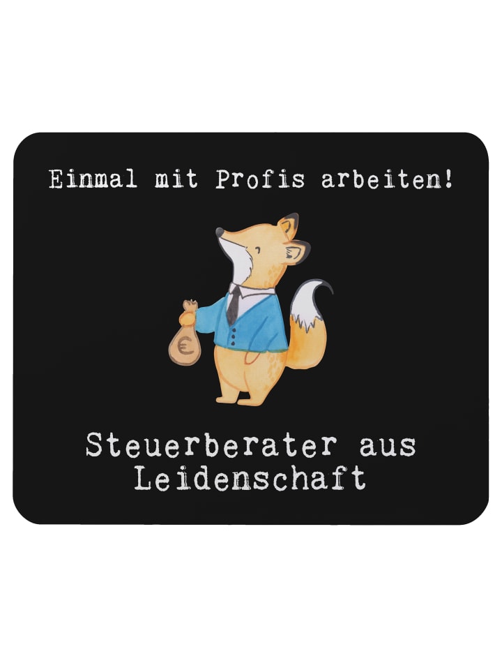 Mauspad Steuerberater Leidenschaft mit Spruch in Schwarz