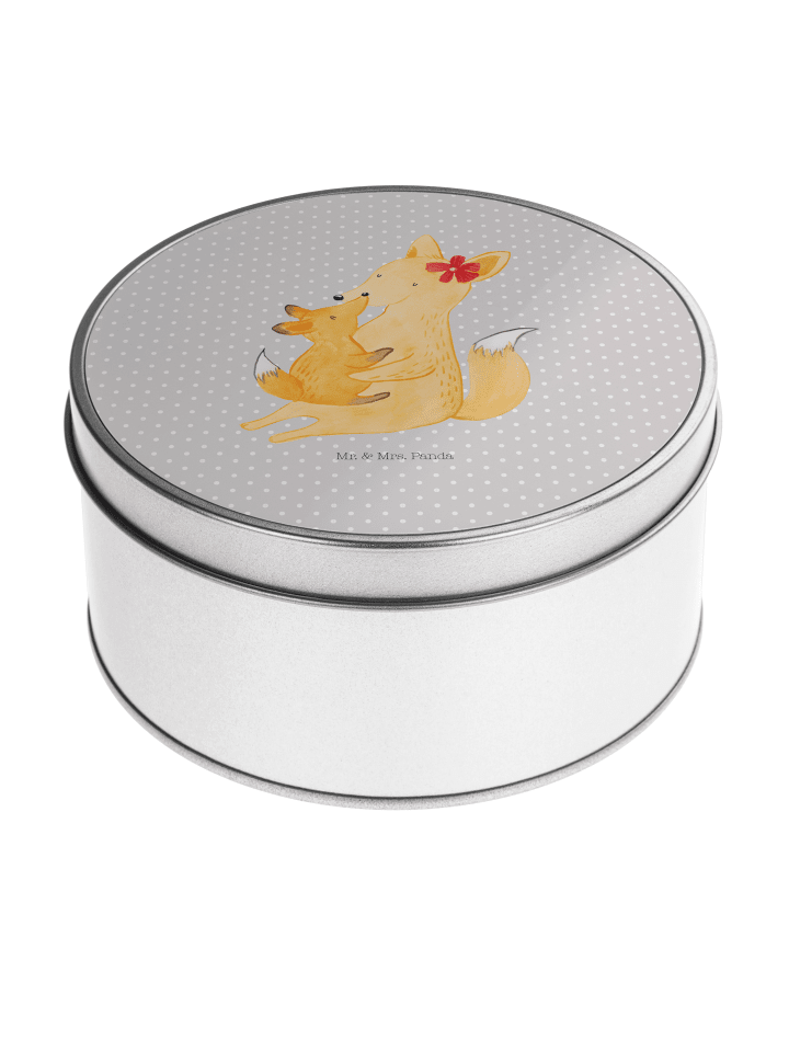 Keksdose Fuchs Mama ohne Spruch in Grau Pastell