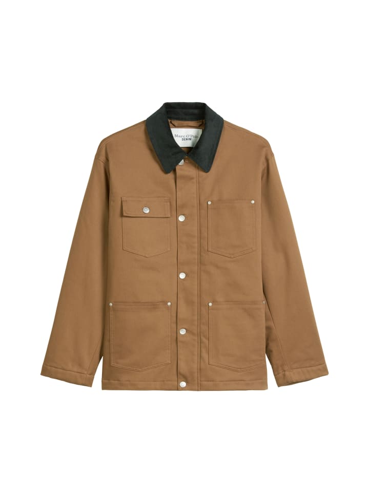Wattierte Worker-Jacke in Wood Grain