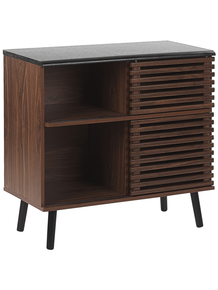 Sideboard PERTH in Braun/Schwarz - (W) 80 x (H) 80 x (L) 40 cm