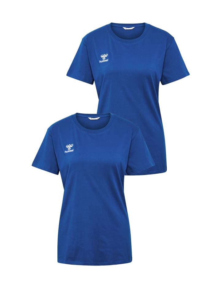 2er-SET Sport T-Shirt Rundhals Regular fit mit Logo in Blau-2