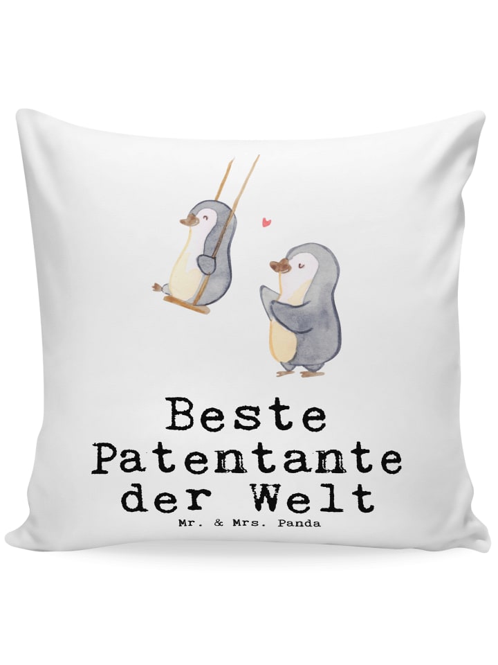 Kissen Pinguin Beste Erfindungante der Welt mit Sp... in Weiß