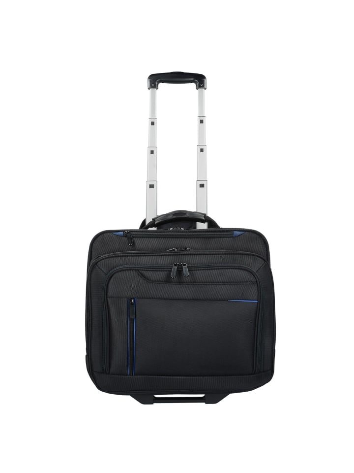 2 Rollen Businesstrolley 38 cm Laptopfach schwarz