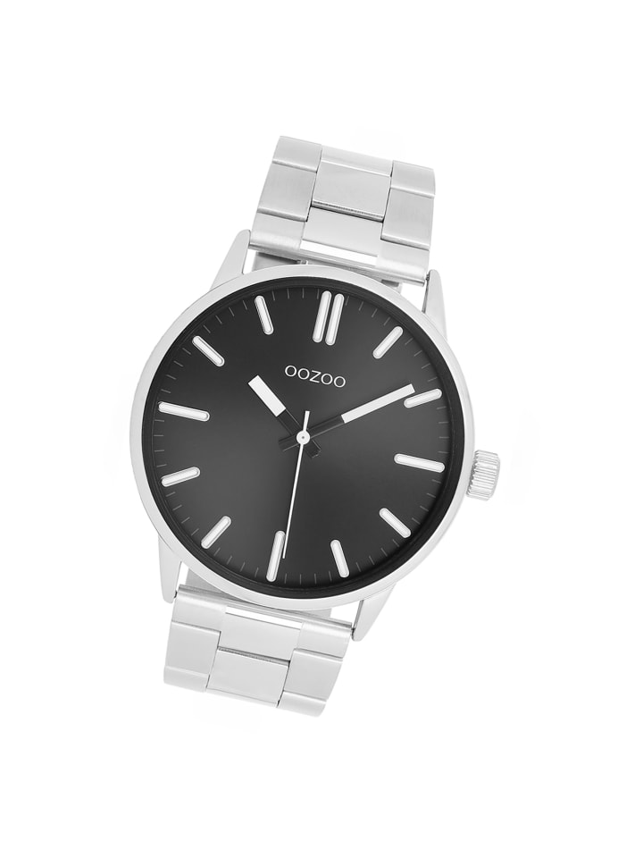 Analog-Armbanduhr Oozoo Timepieces silber groß (ca. 45mm)