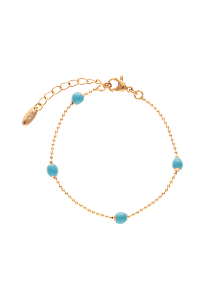 Women Bracelet in Rose Gold Turquoise