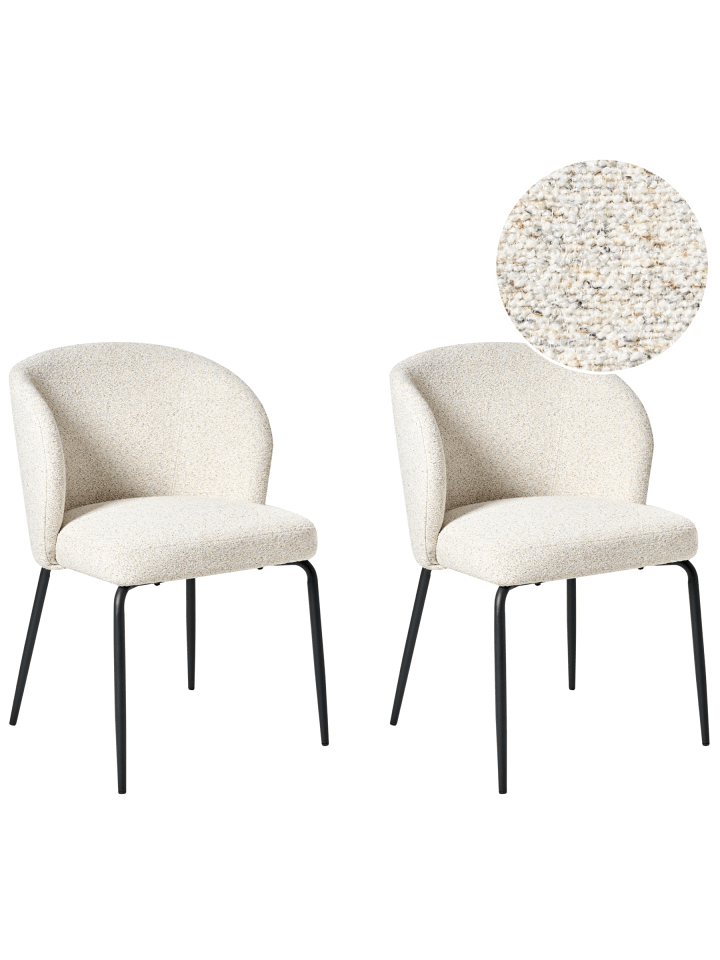 2er-Set Esszimmerstuhl ZANA in Beige/Schwarz