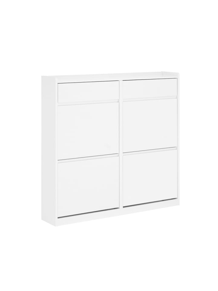 Schuhschrank in Hochglanzweiß - (W) 19 x (H) 95 x (L) 98 cm