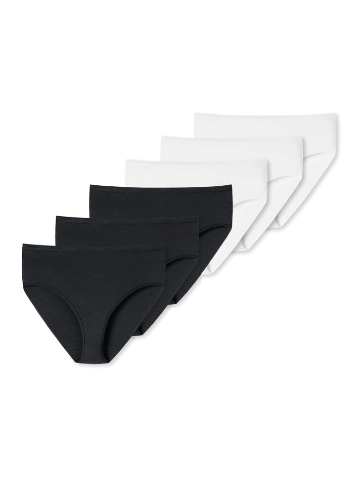 Midi Slip Cotton in Schwarz / Weiß