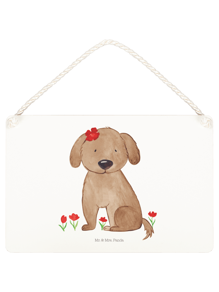 Deko Schild Hund Dame ohne Spruch in Weiß