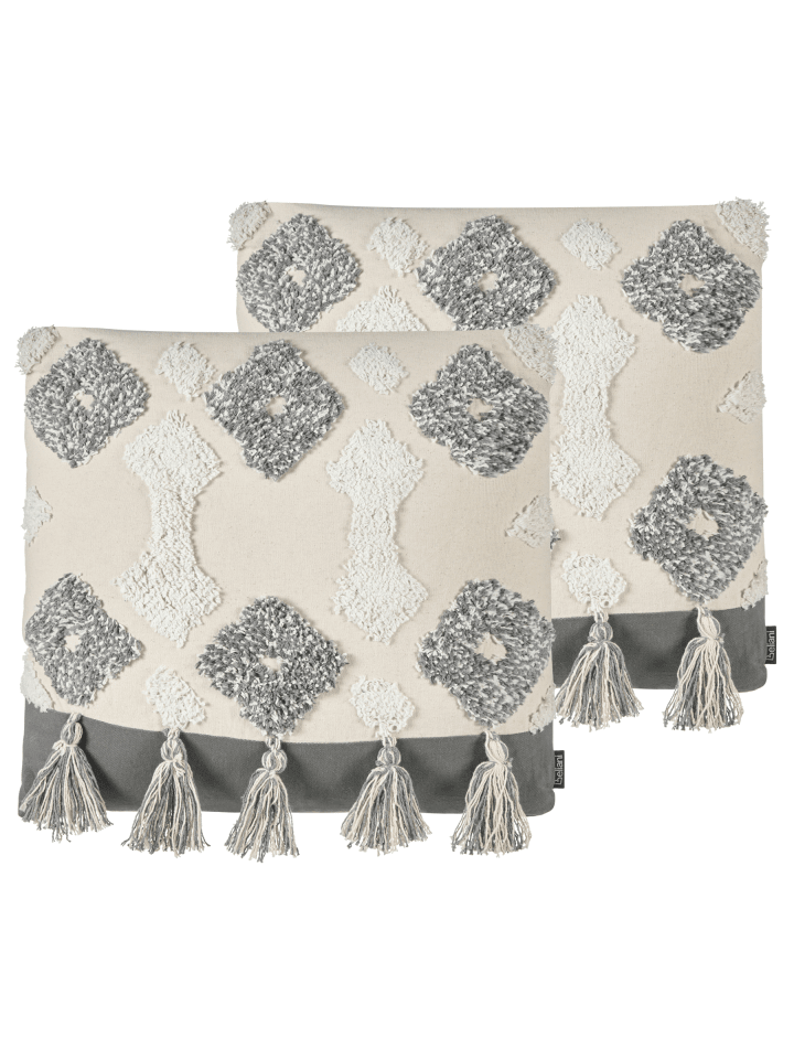 2er-Set Dekokissen ALOCASIA in Beige/Grau/Weiß