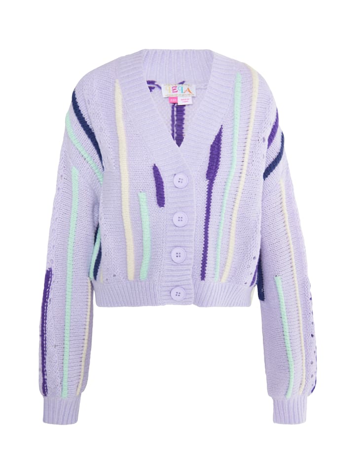 Damen Cardigan in Helllila Mehrfarbig