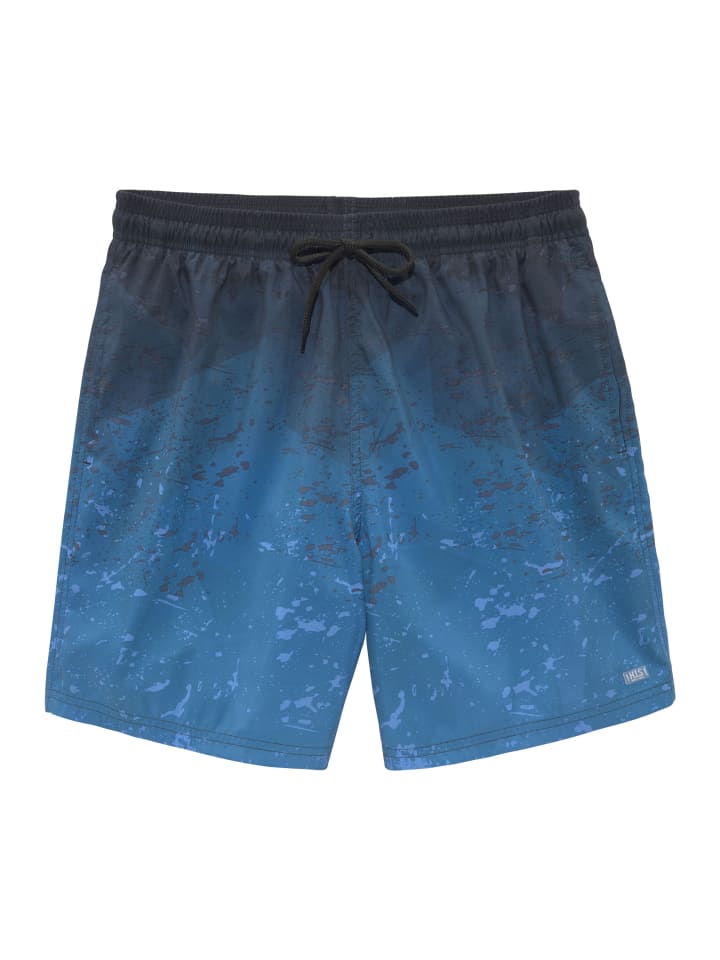 Badeshorts in blau bedruckt