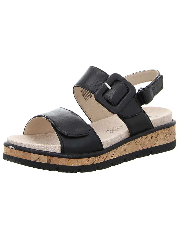 Keilsandalette in schwarz
