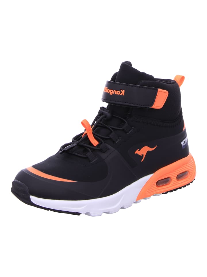 Hightop-Sneaker in jet black/neon orange