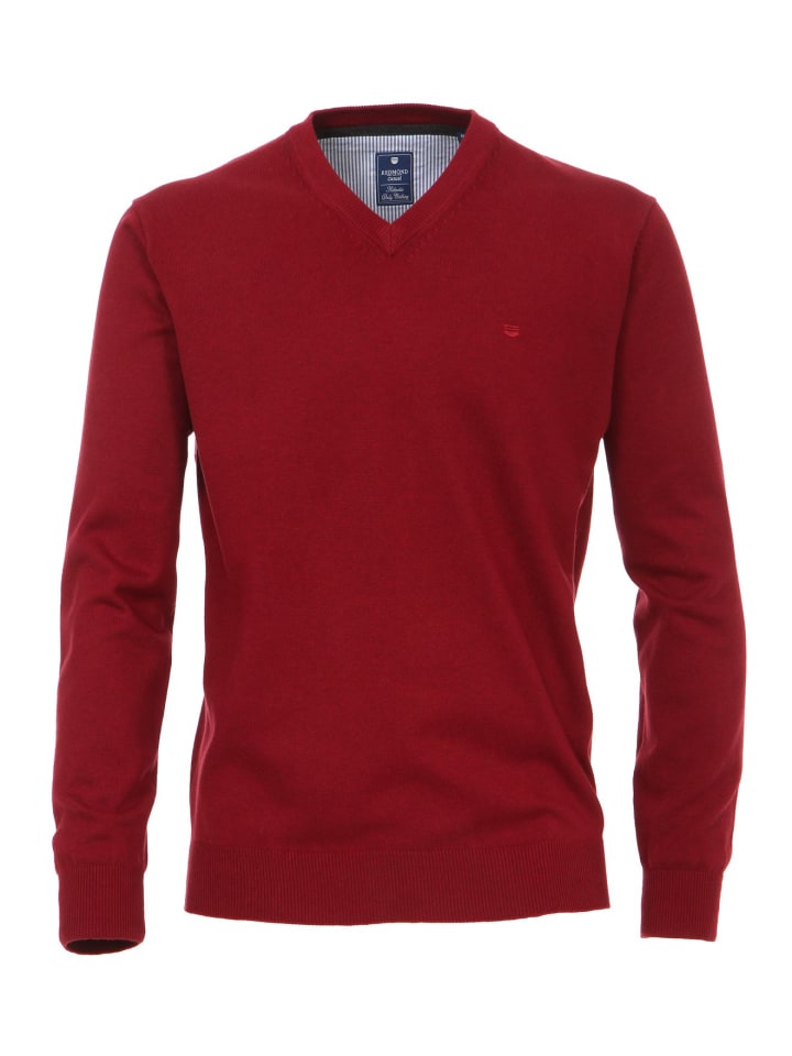 V-Ausschnitt Pullover in rot