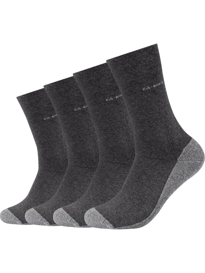 Baumwolle Unisex-Socken 4 Paar ca-soft walks in anthrazit