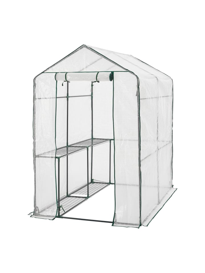 Gewächshaus Oosterhout in Transparent Weiß (L)120cm (B)186cm (H)190cm