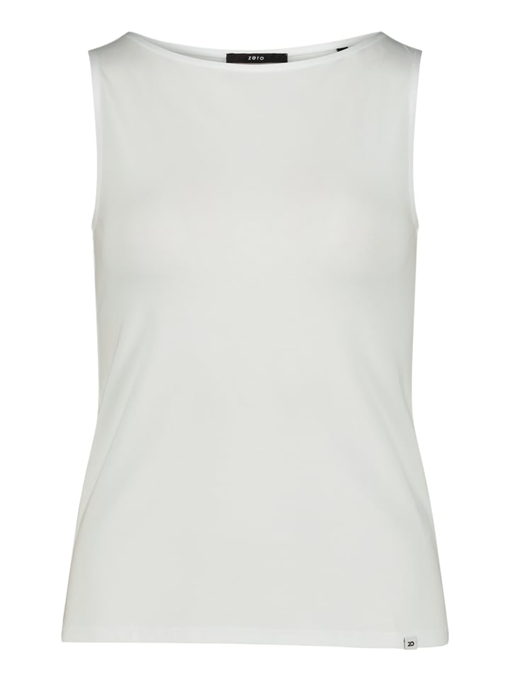 Basic Shirt mit U-Boot-Ausschnitt in Brilliant White