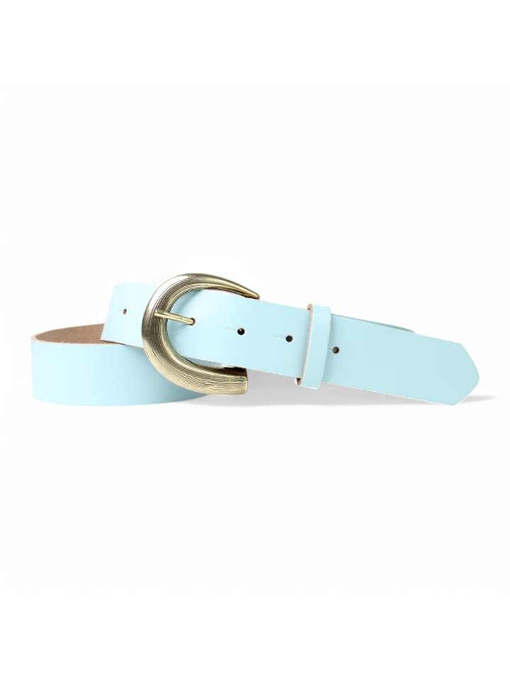 Ledergürtel in Aqua