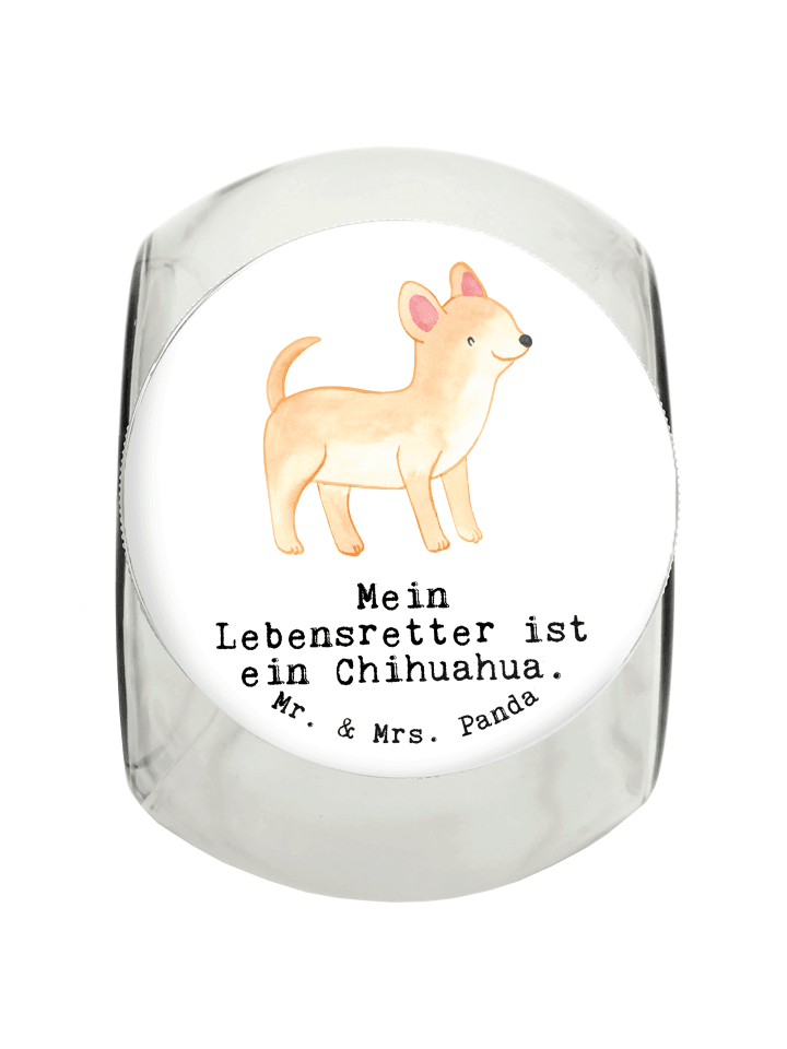 Leckerli Glas Chihuahua Lebensretter mit Spruch in Weiß