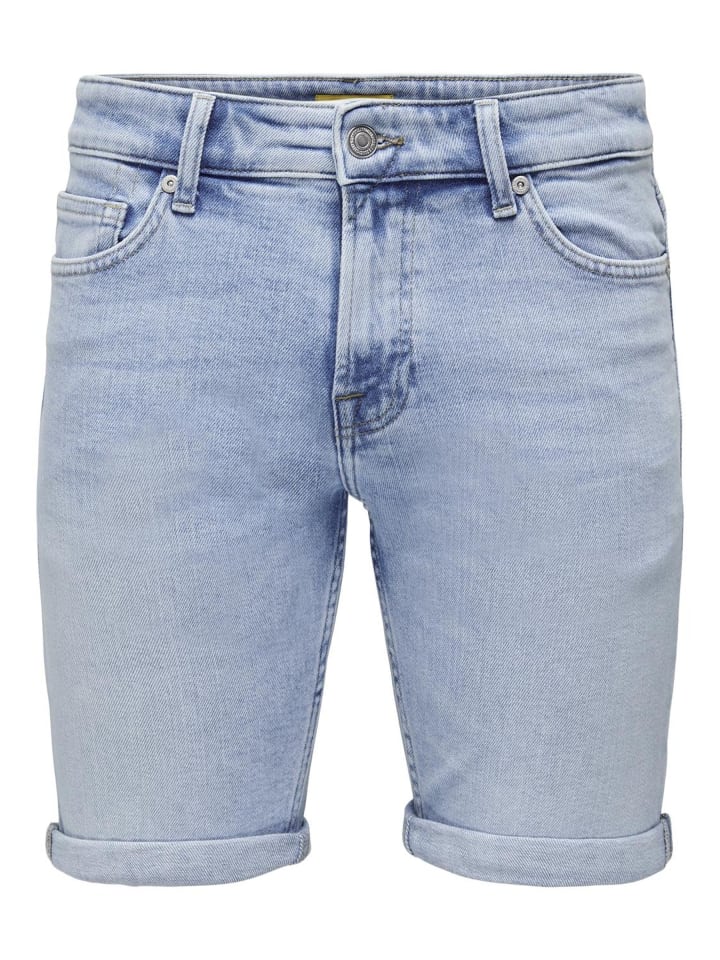 Jeans-Shorts in Light Blue Denim
