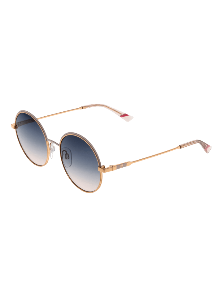 Unisex Sonnenbrille Rund Gold