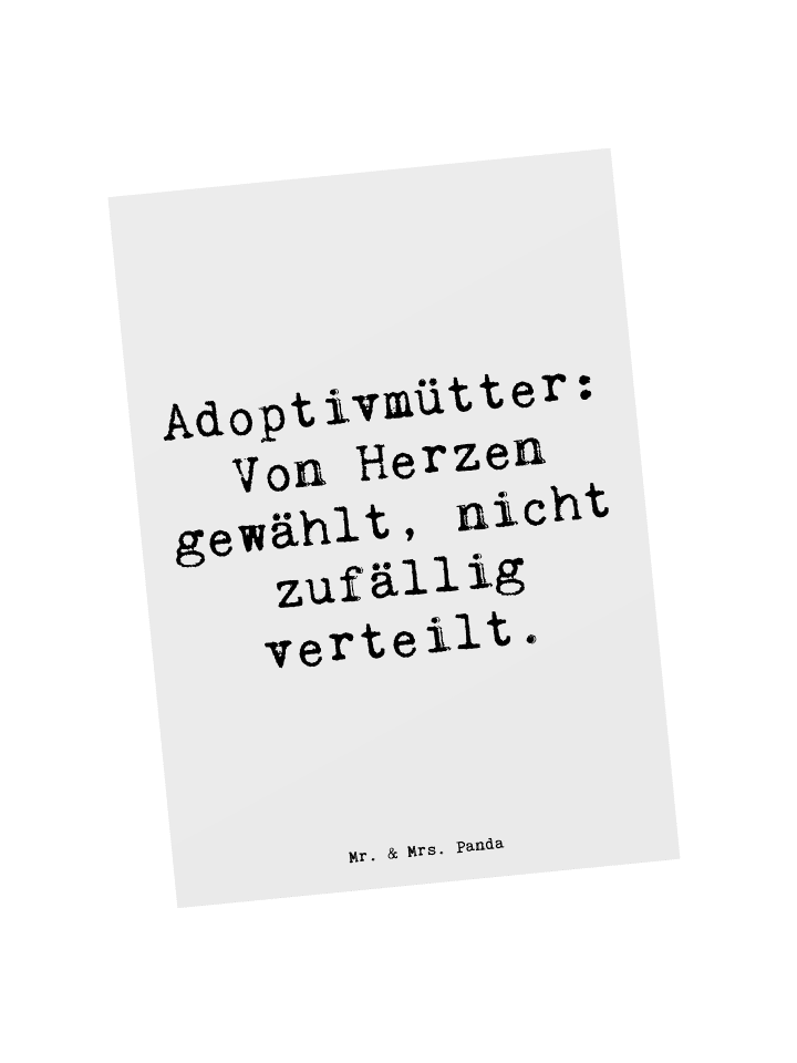 Postkarte Adoptivmütter: Von Herzen gewählt, ni... in Weiß