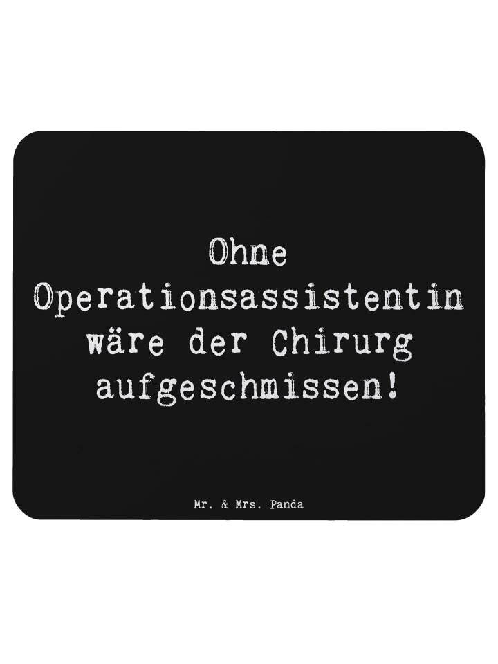 Mauspad Spruch Operationsassistentin Wichtigkei... in Schwarz