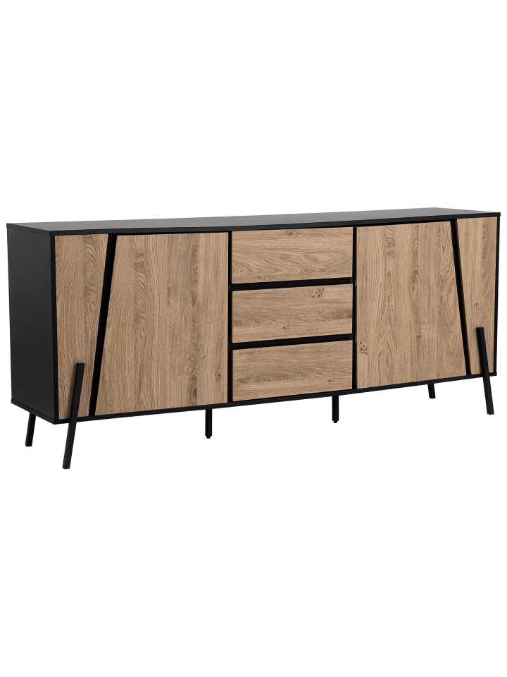 Sideboard BLACKPOOL in Braun/Schwarz - (W) 177 x (H) 75 x (L) 40 cm