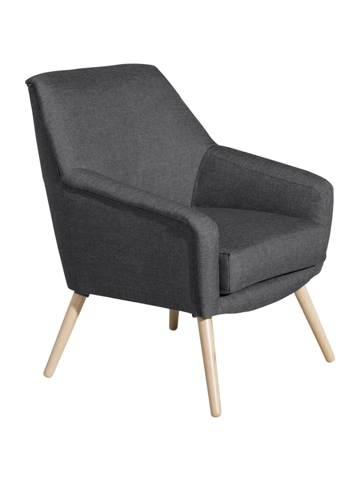 SESSEL Kachka Bezug Flachgewebe Buche natur / graphit