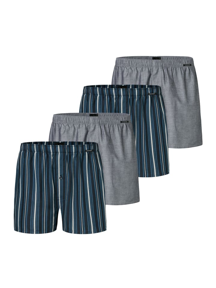 Boxershorts Web in Dunkelblau / grau