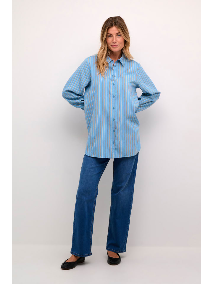 Langarm - Hemd CRRiley Loose fit in Silver Lake Blue Stripe