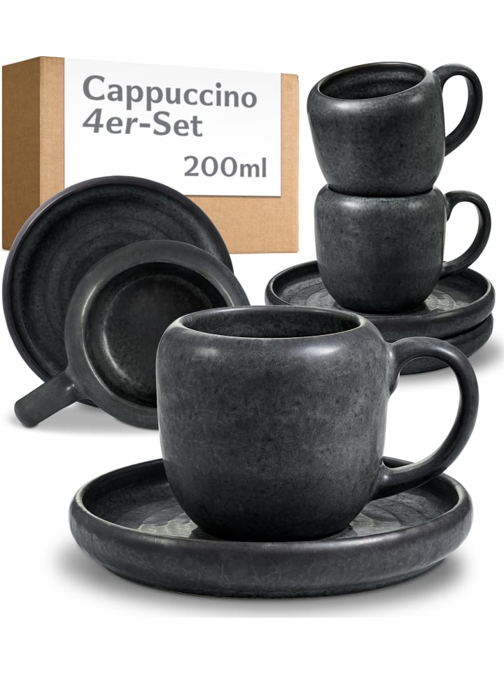 Cosumy Cappuccino Tassen Set 200 ml, 4er Set, handglasiert günstig kaufen