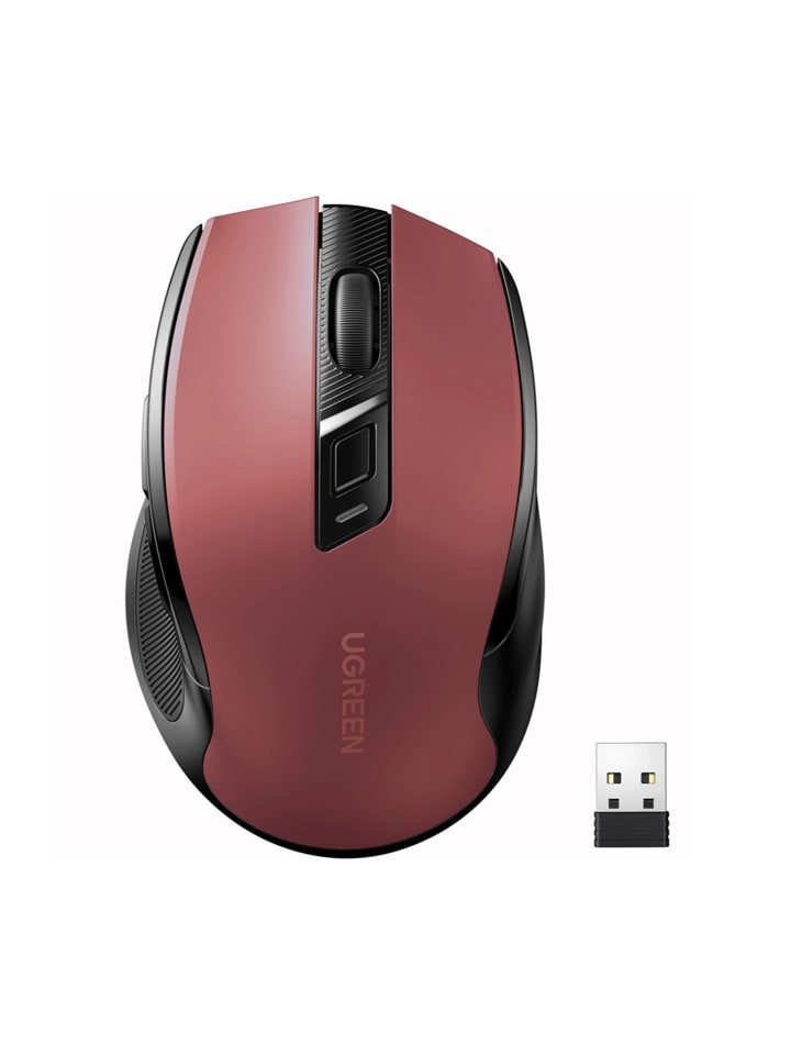 PC-Maus - kabellose optische Maus USB 2,4 GHz / Bluetooth 5.0 in Rot