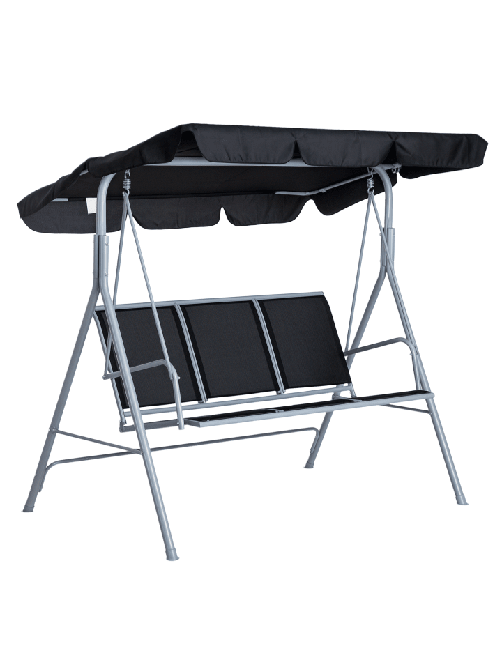Hollywoodschaukel in Schwarz 171L x 108B x 150H cm