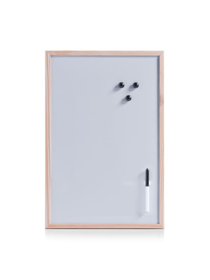 Weiße Magnettafel mit Marker in Weiß, 40 x 60 cm