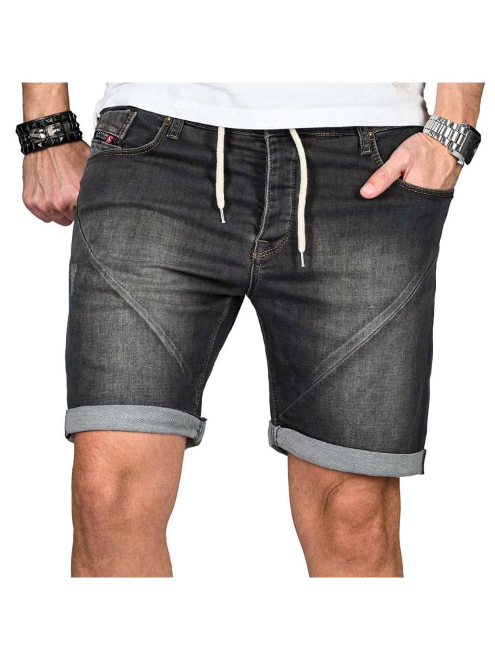 A. Salvarini Abramo Herren Sweat Shorts kurze Hosen in Dunkelgrau