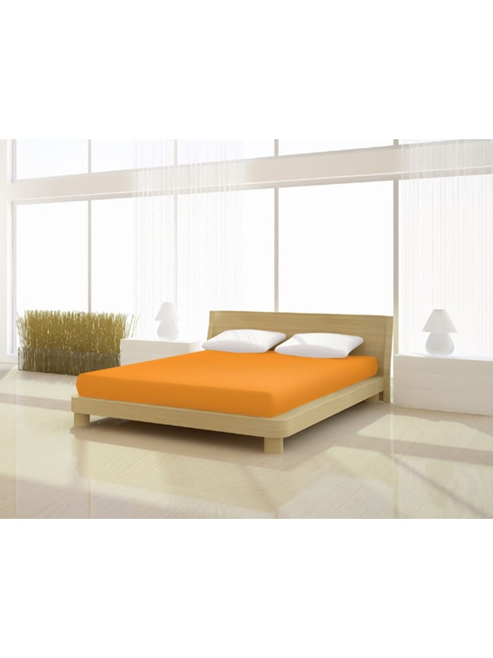 Spannbetttuch Elastan basic 90-100 x 200-220 cm in orange